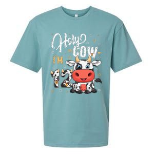 Holy Cow I'm Twelve 12 Year Old Cow Farm Theme 12th Birthday Sueded Cloud Jersey T-Shirt