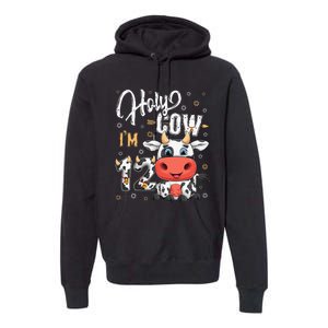 Holy Cow I'm Twelve 12 Year Old Cow Farm Premium Hoodie