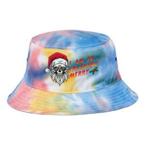 Halloween Christmas I Am So Freaking Merry Funny Skeleton Gift Tie Dye Newport Bucket Hat