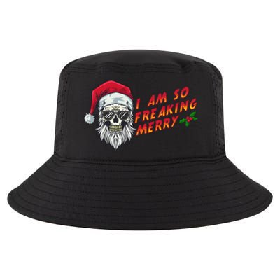 Halloween Christmas I Am So Freaking Merry Funny Skeleton Gift Cool Comfort Performance Bucket Hat