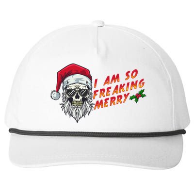 Halloween Christmas I Am So Freaking Merry Funny Skeleton Gift Snapback Five-Panel Rope Hat