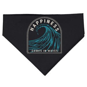 Happiness Comes In Waves Retro Summer Surfer USA-Made Doggie Bandana