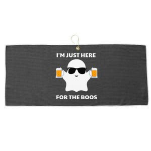 Halloween Costumes Im Just Here For The Boos Beer Large Microfiber Waffle Golf Towel