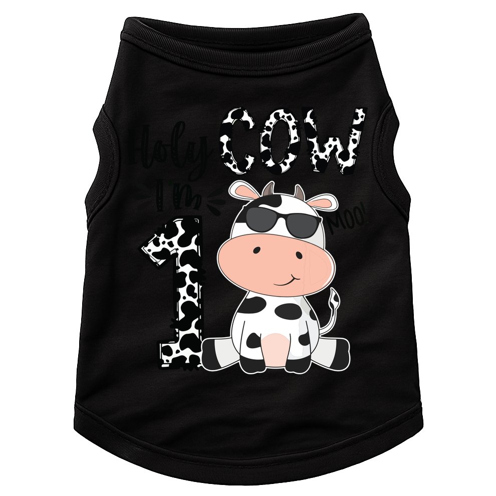 Holy Cow Im 1 Birthday 1st Cow Farm Animals Bday Doggie Tank