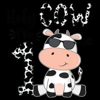 Holy Cow Im 1 Birthday 1st Cow Farm Animals Bday Doggie Tank