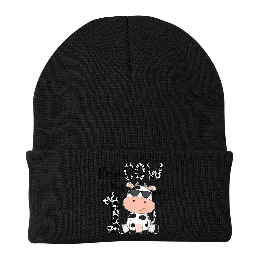 Holy Cow Im 1 Birthday 1st Cow Farm Animals Bday Beanie