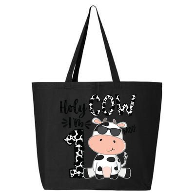 Holy Cow Im 1 Birthday 1st Cow Farm Animals Bday 25L Jumbo Tote
