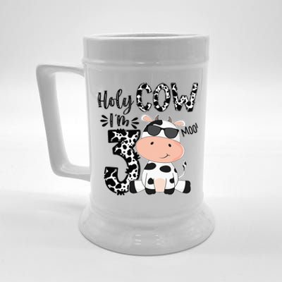 Holy Cow Im 3 Birthday Boy 3rd Cow Farm Animals Bday Beer Stein