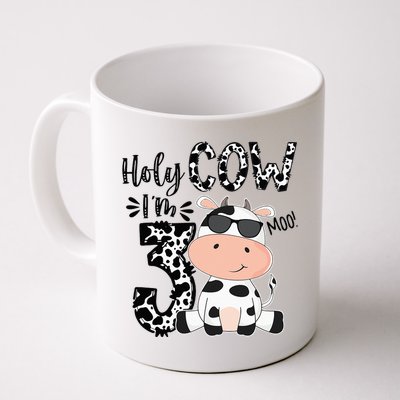 Holy Cow Im 3 Birthday Boy 3rd Cow Farm Animals Bday Coffee Mug