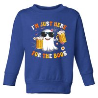 Halloween Costumes Im Just Here For The Boos Beer Groovy Gift Toddler Sweatshirt