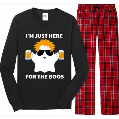 Halloween Costumes Im Just Here For The Boos Ghost Beer Gift Long Sleeve Pajama Set