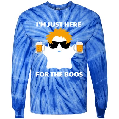 Halloween Costumes Im Just Here For The Boos Ghost Beer Gift Tie-Dye Long Sleeve Shirt