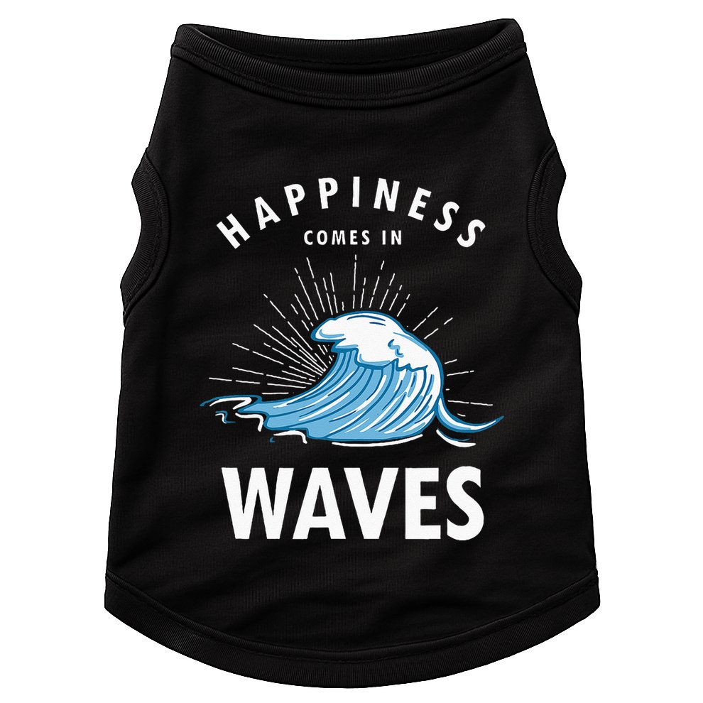 Happiness Comes In Waves Surfing Surfers Surf Beach Doggie Tank
