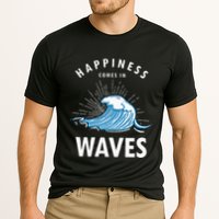 Happiness Comes In Waves Surfing Surfers Surf Beach Cooling Performance Crew T-Shirt
