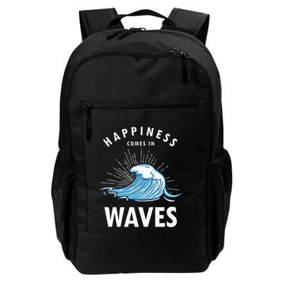 Happiness Comes In Waves Surfing Surfers Surf Beach Backpack