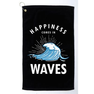 Happiness Comes In Waves Surfing Surfers Surf Beach Golf Towel