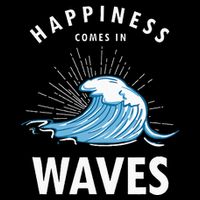 Happiness Comes In Waves Surfing Surfers Surf Beach Cropped Pullover Crew