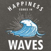 Happiness Comes In Waves Surfing Surfers Surf Beach Cotton Canvas Backpack
