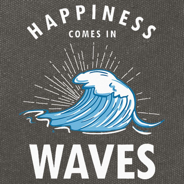 Happiness Comes In Waves Surfing Surfers Surf Beach Cotton Canvas Backpack
