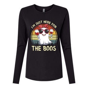 Halloween Costumes Im Just Here For The Boos Beer Cute Gift Womens Cotton Relaxed Long Sleeve T-Shirt