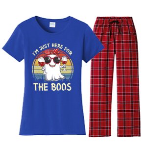 Halloween Costumes Im Just Here For The Boos Beer Cute Gift Women's Flannel Pajama Set