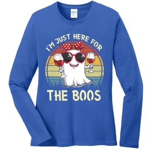 Halloween Costumes Im Just Here For The Boos Beer Cute Gift Ladies Long Sleeve Shirt