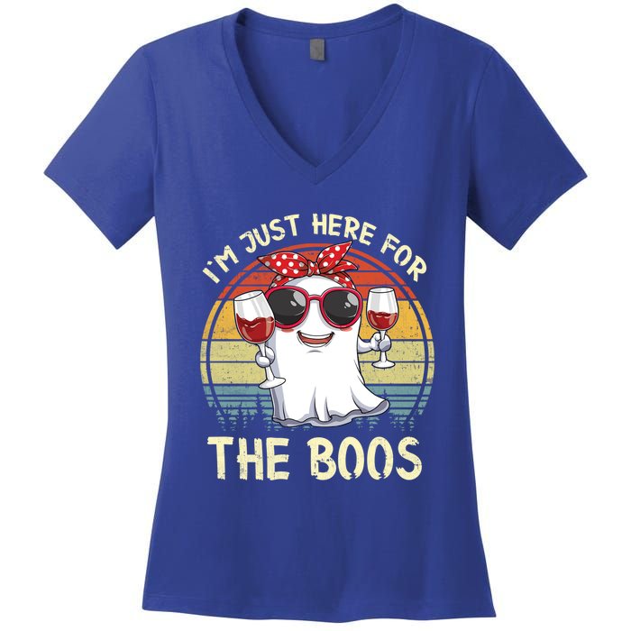 Halloween Costumes Im Just Here For The Boos Beer Cute Gift Women's V-Neck T-Shirt