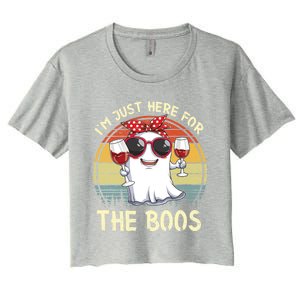 Halloween Costumes Im Just Here For The Boos Beer Cute Gift Women's Crop Top Tee