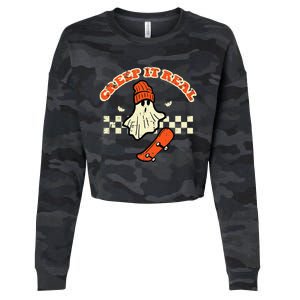 Halloween Creep It Real Ghost Skater Costume Cropped Pullover Crew