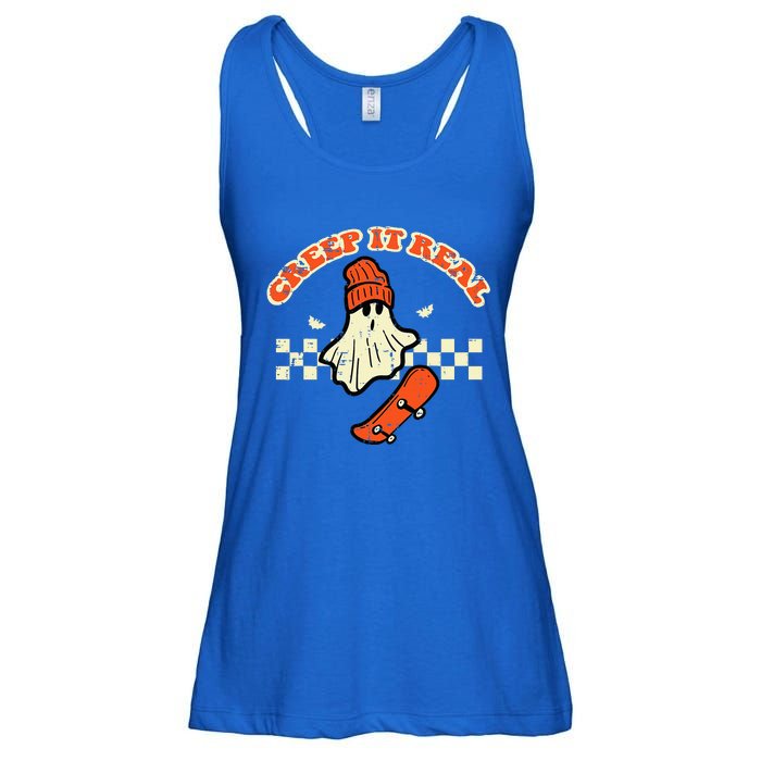 Halloween Creep It Real Ghost Skater Costume Ladies Essential Flowy Tank