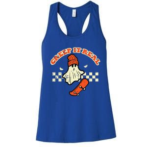 Halloween Creep It Real Ghost Skater Costume Women's Racerback Tank