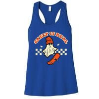 Halloween Creep It Real Ghost Skater Costume Women's Racerback Tank