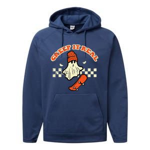 Halloween Creep It Real Ghost Skater Costume Performance Fleece Hoodie