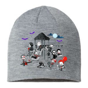 Horror Clubhouse In Park Halloween Sustainable Beanie