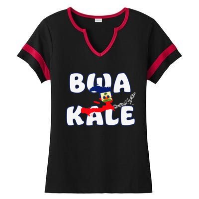 Haitian Creole Independence Patriotic Haiti 1804 Bwa Kale Ladies Halftime Notch Neck Tee