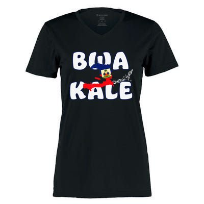 Haitian Creole Independence Patriotic Haiti 1804 Bwa Kale Women's Momentum V-Neck T-Shirt