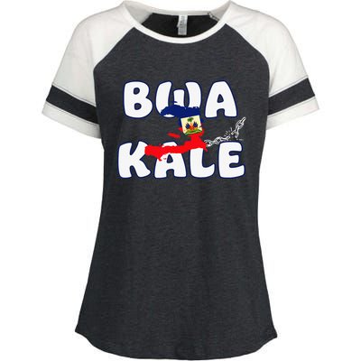 Haitian Creole Independence Patriotic Haiti 1804 Bwa Kale Enza Ladies Jersey Colorblock Tee