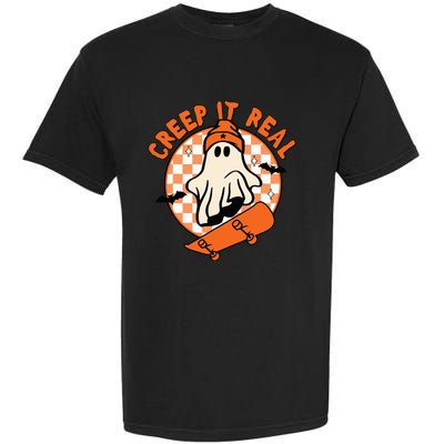 Halloween Creep It Real Ghost Boy Fall Season Garment-Dyed Heavyweight T-Shirt