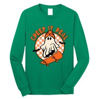 Halloween Creep It Real Ghost Boy Fall Season Long Sleeve Shirt