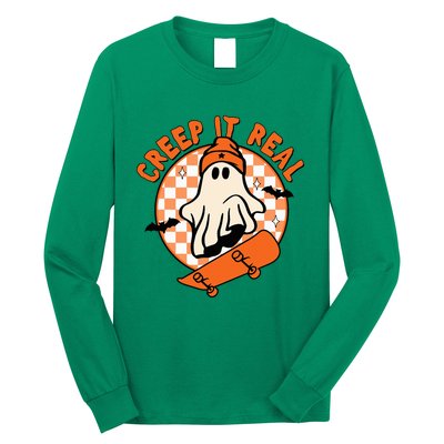 Halloween Creep It Real Ghost Boy Fall Season Long Sleeve Shirt