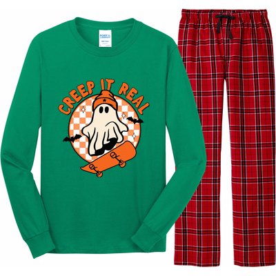 Halloween Creep It Real Ghost Boy Fall Season Long Sleeve Pajama Set