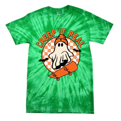 Halloween Creep It Real Ghost Boy Fall Season Tie-Dye T-Shirt