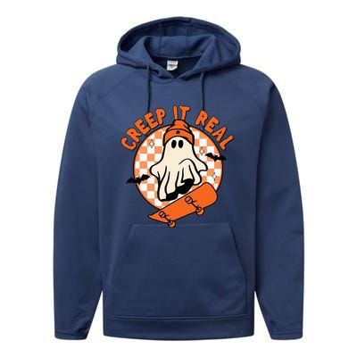 Halloween Creep It Real Ghost Boy Fall Season Performance Fleece Hoodie