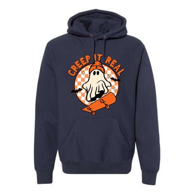 Halloween Creep It Real Ghost Boy Fall Season Premium Hoodie