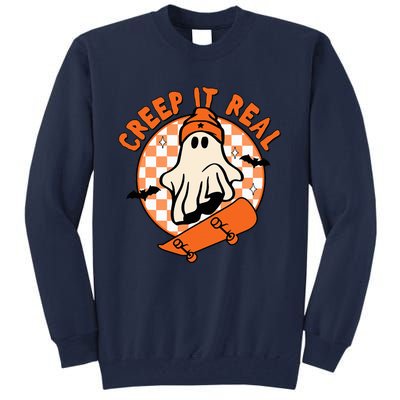 Halloween Creep It Real Ghost Boy Fall Season Tall Sweatshirt