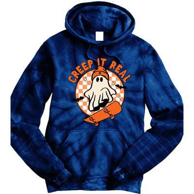 Halloween Creep It Real Ghost Boy Fall Season Tie Dye Hoodie