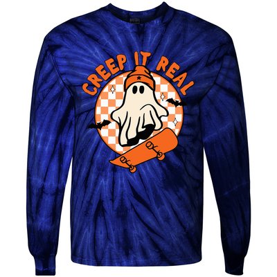 Halloween Creep It Real Ghost Boy Fall Season Tie-Dye Long Sleeve Shirt