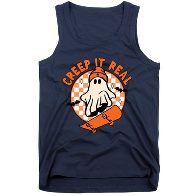 Halloween Creep It Real Ghost Boy Fall Season Tank Top