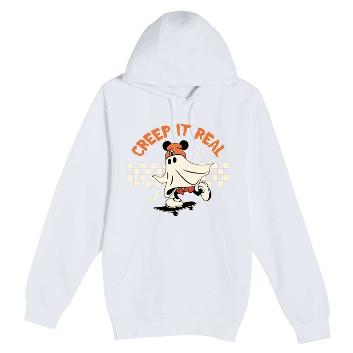 Halloween Creep It Real Ghost Halloween Spooky Premium Pullover Hoodie