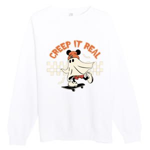 Halloween Creep It Real Ghost Halloween Spooky Premium Crewneck Sweatshirt